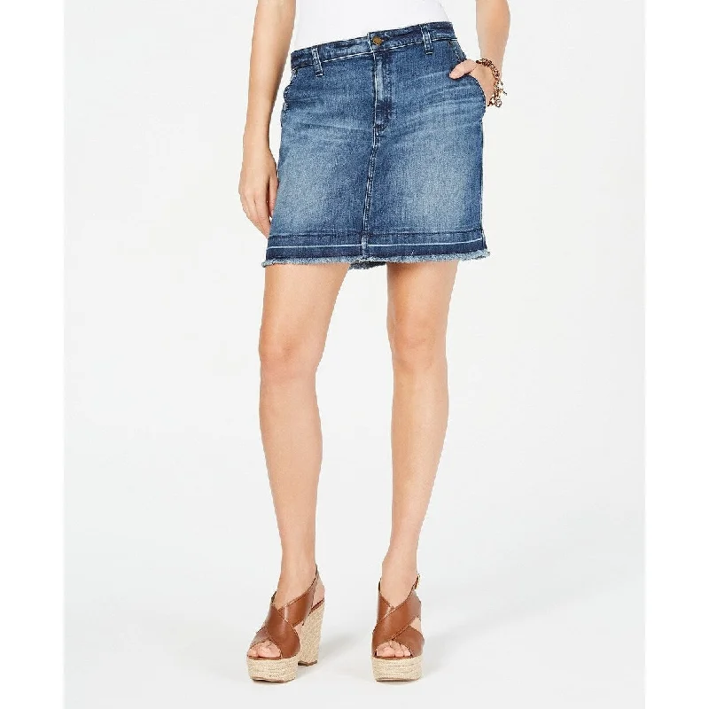 Michael Kors Women's Denim Cargo Skirt Vintage Wash Size 2 - Blue