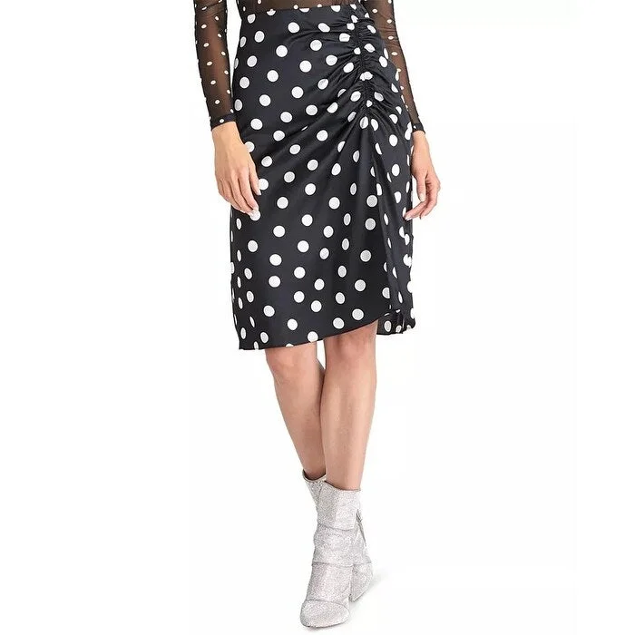 Rachel Rachel Roy Junior's Susanna Gathered Polka Dot Midi Skirt Black Size 14