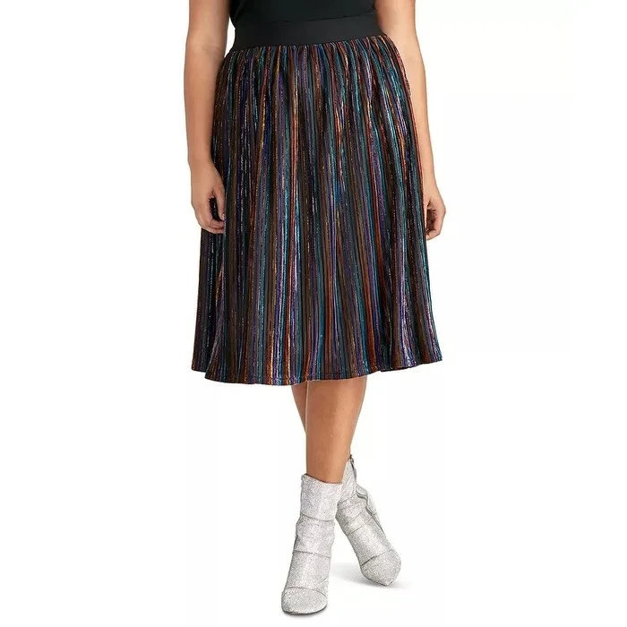 Rachel Rachel Roy Women's Trendy Plus Size Madina Striped Skirt Black Size 3X