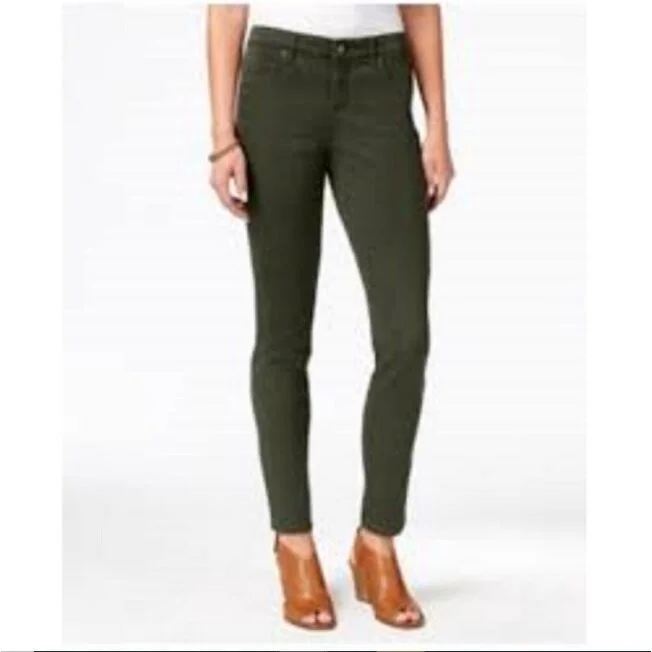 Style & Co Women's Curvy Fit Skinny Fashion Jeans Green Size 4